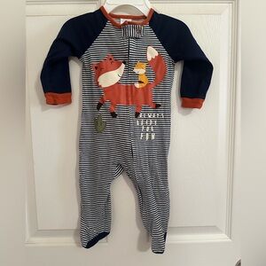 Gerber Navy and Red Fox Print Footie